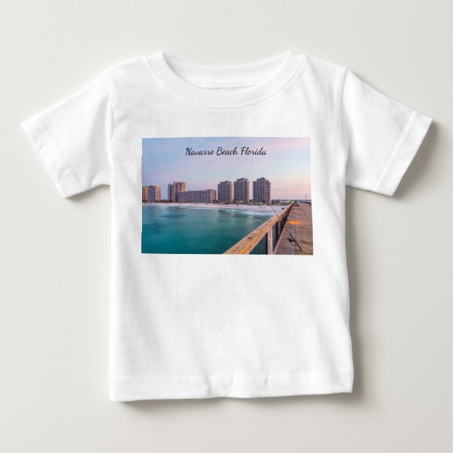Para Bebê Navarre Beach, Flórida, pescando camiseta (Frente)