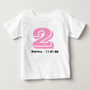 Para Bebê Nome rosa e preto e camiseta etária