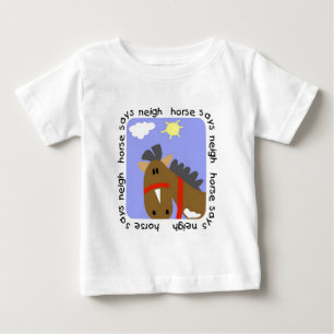 Para Bebê O cavalo diz o camiseta e os presentes do Neigh