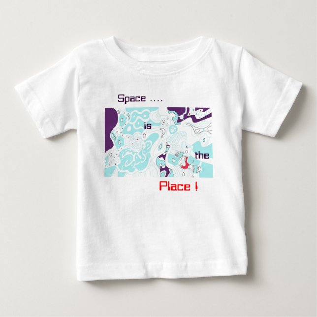 Para Bebê O espaço é o lugar! Camiseta abstrato (Frente)