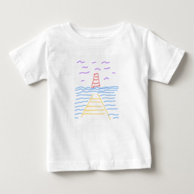 Para Bebê O Farol e a Camiseta de Cais (Frente)