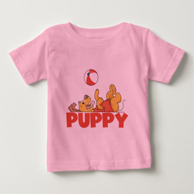 Para Bebê O filhote de cachorro joga o camiseta e os (Frente)