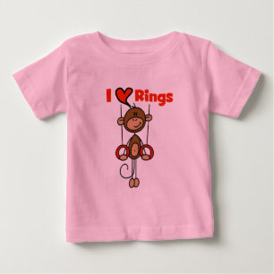 Para Bebê O Gymnast ama o camiseta e os presentes dos anéis