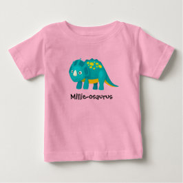 Para Bebê O nome do seu filho, Dinossauro Design Camiseta