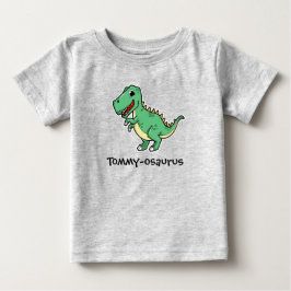 Para Bebê O nome do seu filho, Dinossauro Design Camiseta