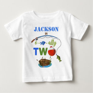Para Bebê Ofishally TWO baby camiseta Pequeno pescador camis