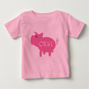 Para Bebê Oink camiseta e presentes cor-de-rosa do porco