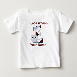 Para Bebê Olha quem é a camiseta de aniversário de 1 coruja