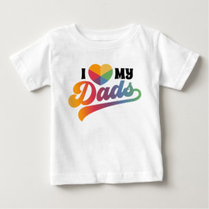 Para Bebê Orgulho Arco-Íris LGBTQ Eu Amo Minha Camiseta Pai