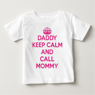 Para Bebê Pai Mantém A Camiseta Calma (Rosa)