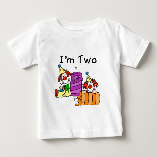 Para Bebê Palhaços e velas do camiseta e os presentes do (Frente)