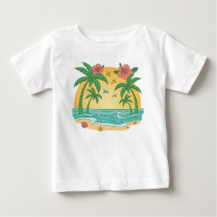 Para Bebê Paraíso das Palmeiras - Camiseta de Verão Tropical