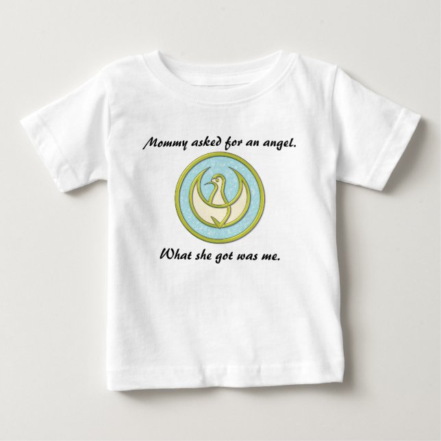 Para Bebê Pediu uma camiseta de anjo (Frente)