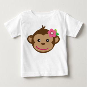 Para Bebê Pequena Camiseta Macaco (Rapariga)