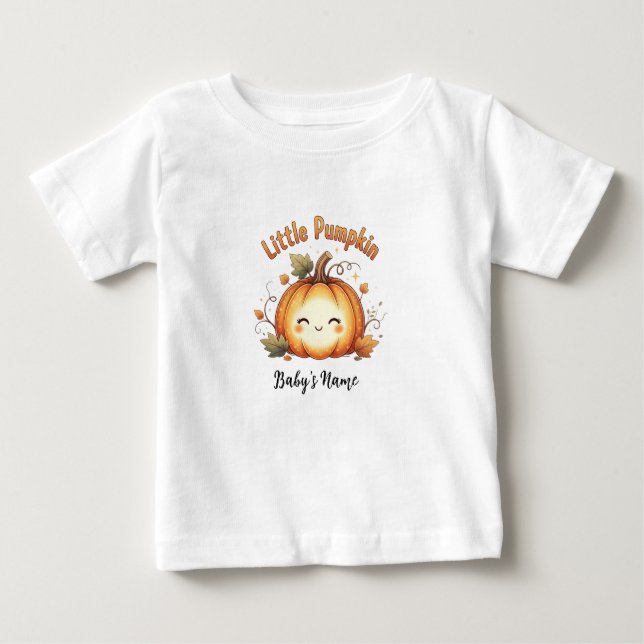 Para Bebê Pequena camiseta personalizada de abóbora (Frente)