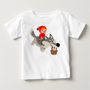 Para Bebê Pequeno Chapéu Vermelho E A Camiseta Do Lobo