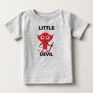 Para Bebê Pequeno Diabo - Camiseta do Baby Fine Jersey