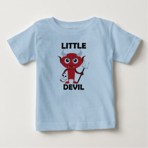 Para Bebê Pequeno Diabo - Camiseta do Baby Fine Jersey