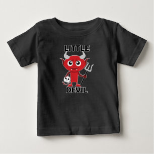 Para Bebê Pequeno Diabo - Camiseta do Baby Fine Jersey