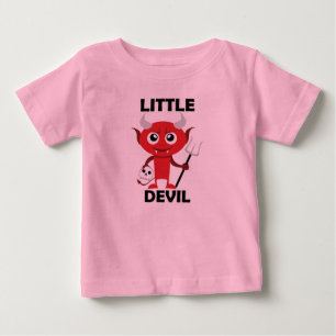 Para Bebê Pequeno Diabo -  de camiseta do Baby Fine Jerse