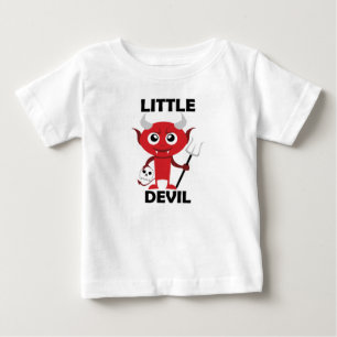 Para Bebê Pequeno Diabo - de camiseta do Baby Fine Jersey