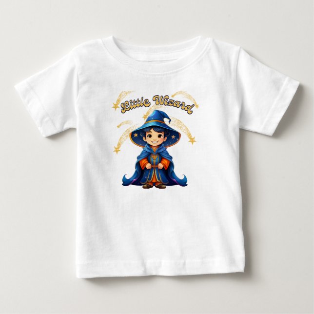 Para Bebê Pequeno Feiticeiro – Camiseta de Halloween Infanti (Frente)