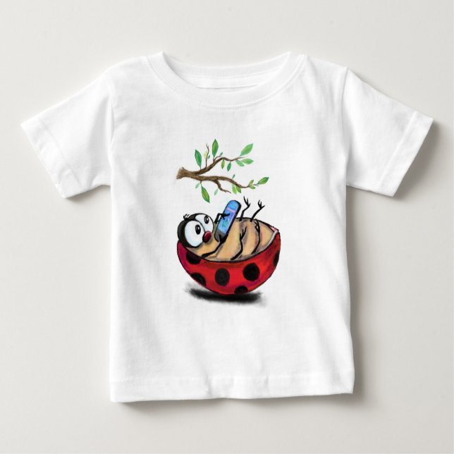 Para Bebê Pequeno Ladybug com Primavera de Camiseta Phone Ba (Frente)