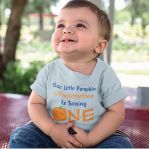 Para Bebê Pequeno primeiro aniversario de Abóbora Camiseta