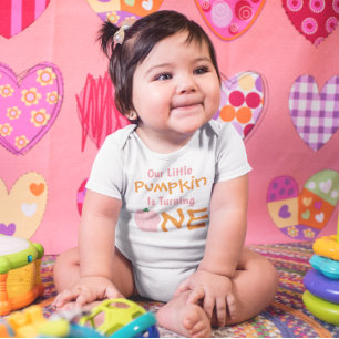 Para Bebê Pequeno primeiro aniversario de Abóbora Camiseta