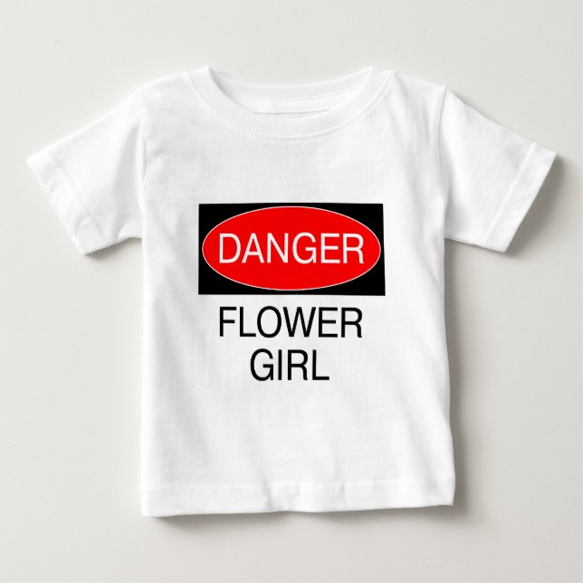 Para Bebê Perigo - Menina das Flores Camiseta Engraçada de C (Frente)