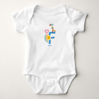Para Bebê personalisierter Name F Baby Body Strampler 
