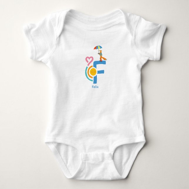 Para Bebê personalisierter Name F Baby Body Strampler  (Frente)