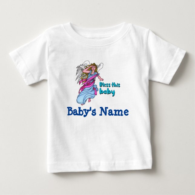 Para Bebê Personalizado (nome do bebê) Abençoe a camiseta do (Frente)