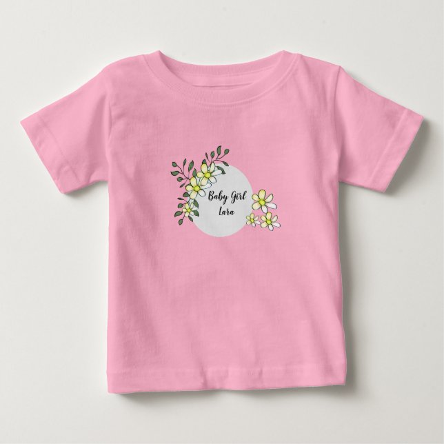 Para Bebê Personalizar a camiseta da menina (Frente)