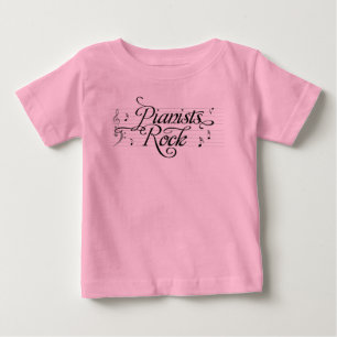 Para Bebê Pianistas Rock Musical's Kids Camiseta