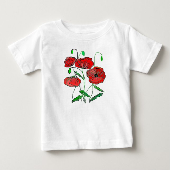 Para Bebê Pintura de Camiseta Poppy Baby T (Frente)