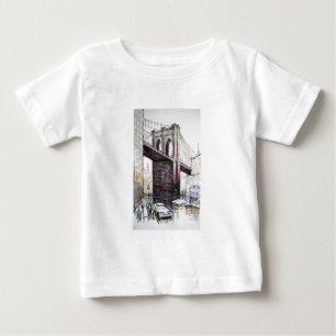 Para Bebê Ponte de Brooklyn, camiseta da criança dos EUA