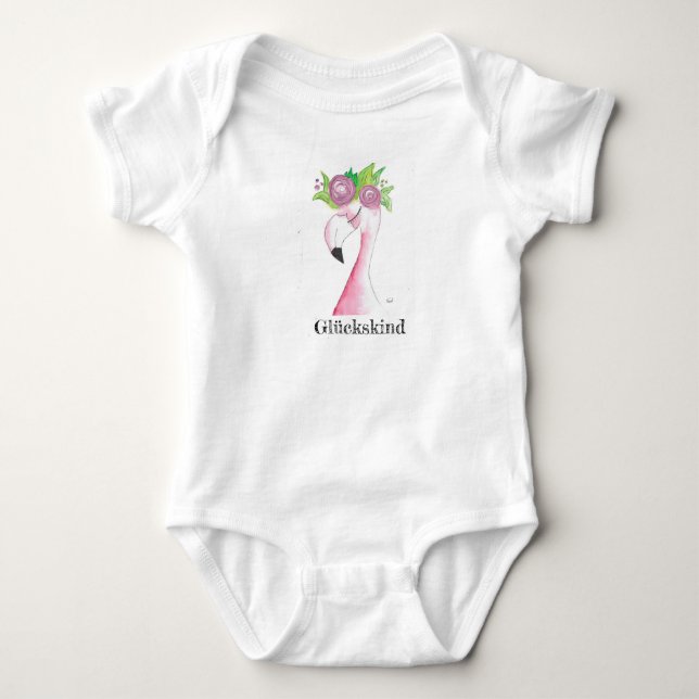 Para Bebê Presente de bebé, Babybody, Body flamingo bebé, (Frente)