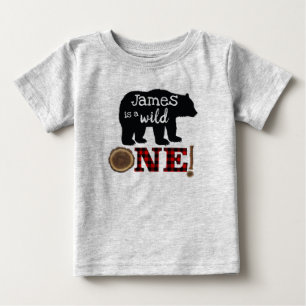 Para Bebê Primeira camiseta do Aniversário Lumberjack