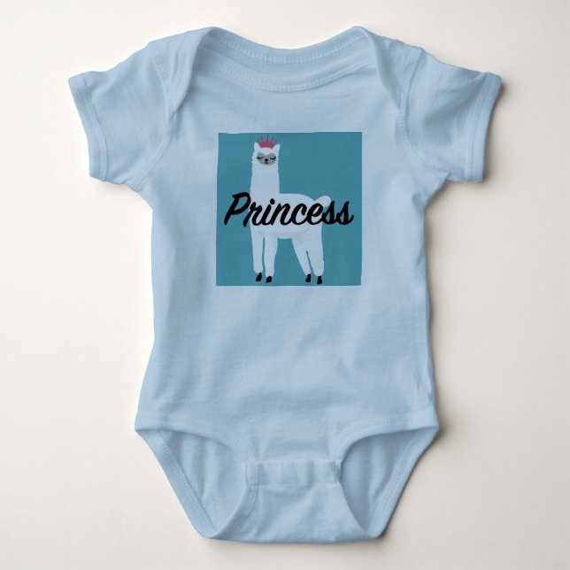 Para Bebê Princess Lama Design - Body Bodysuit de Jersey par (Frente)