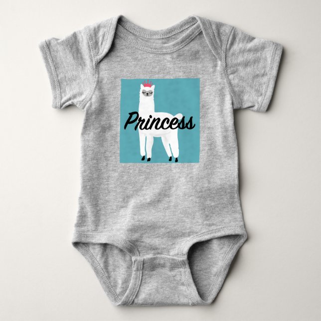 Para Bebê Princess Lama Design - Body Bodysuit de Jersey par (Frente)