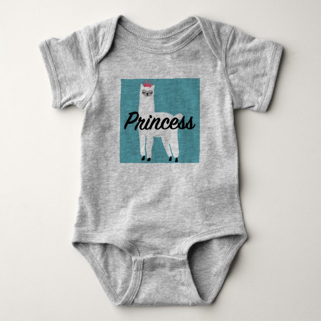 Para Bebê Princess Lama Design - Body Bodysuit Jersey de Beb (Frente)