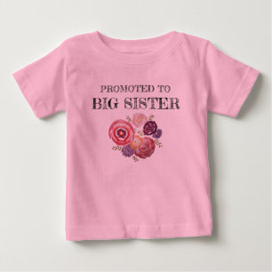 Para Bebê Promovido à camiseta Big Sister