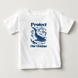 Para Bebê Proteja nossa camiseta oceânica