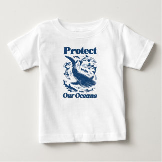 Para Bebê Proteja nossa camiseta oceânica