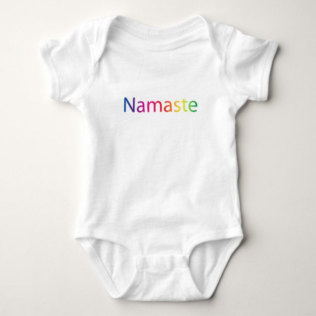 Para Bebê Rainbow Namaste Body Orgânico de Algodão (Frente)