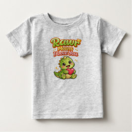 Para Bebê Rawr Significa que Eu Te Amo - Camiseta 3-6 meses