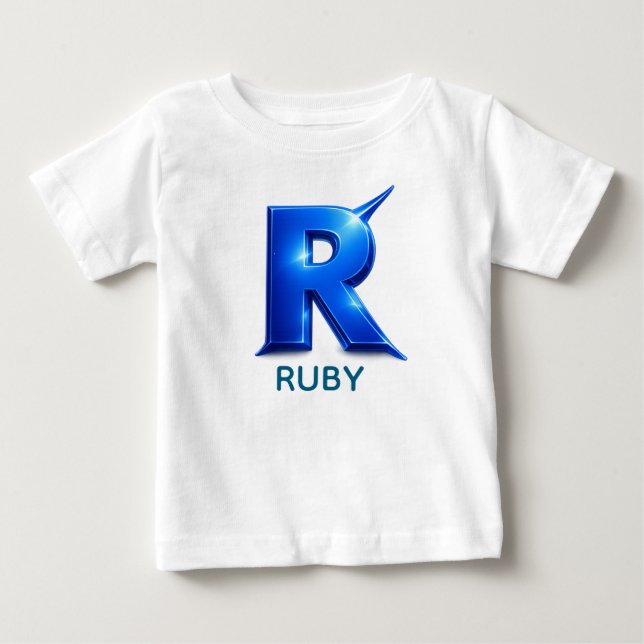 Para Bebê RUBY! Camiseta de bebé adicione o seu nome (Frente)