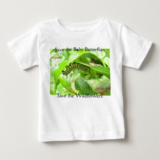 Para Bebê Salve a camiseta das borboletas (Frente)