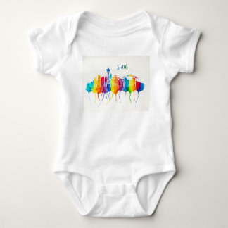 Para Bebê Seattle Skyline Baby Jersey Body Susey